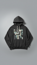Oversized charcoal graphic hoodie
