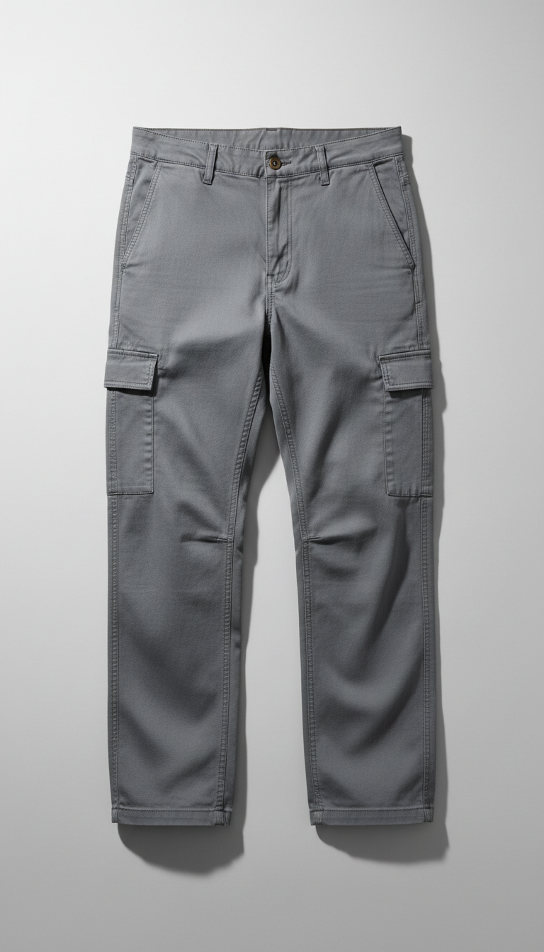 Steel grey relaxed-fit cargo pants